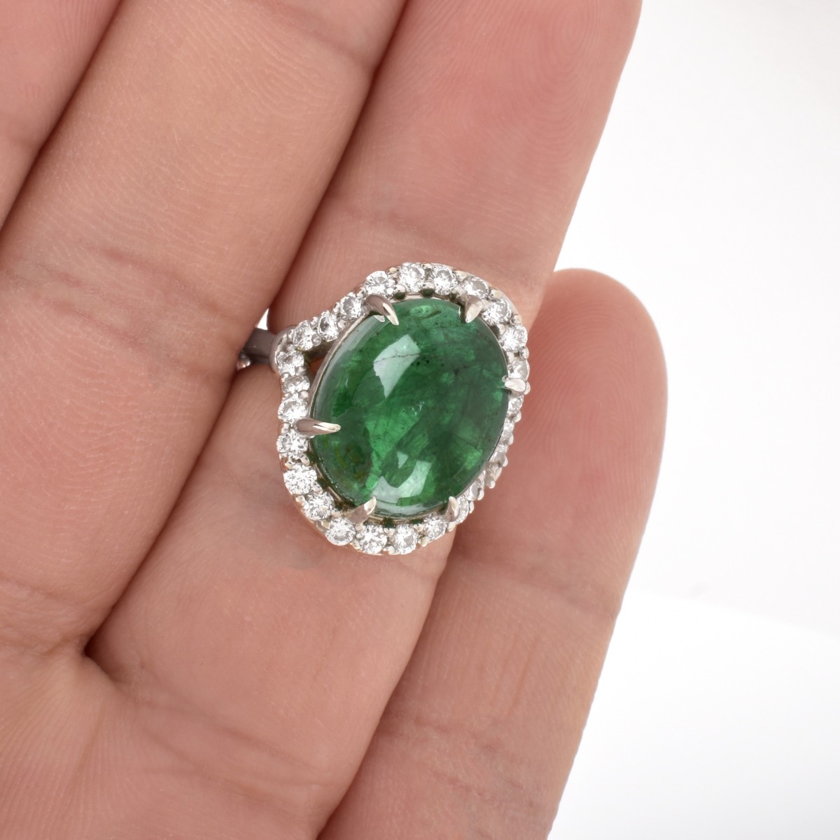 GIA Emerald, Diamond and 14K Ring