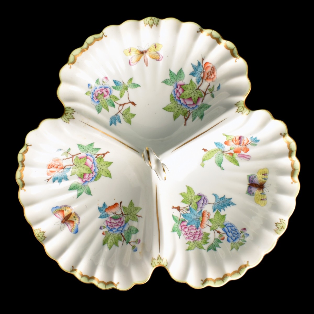 Large Herend Triple Shell Dish