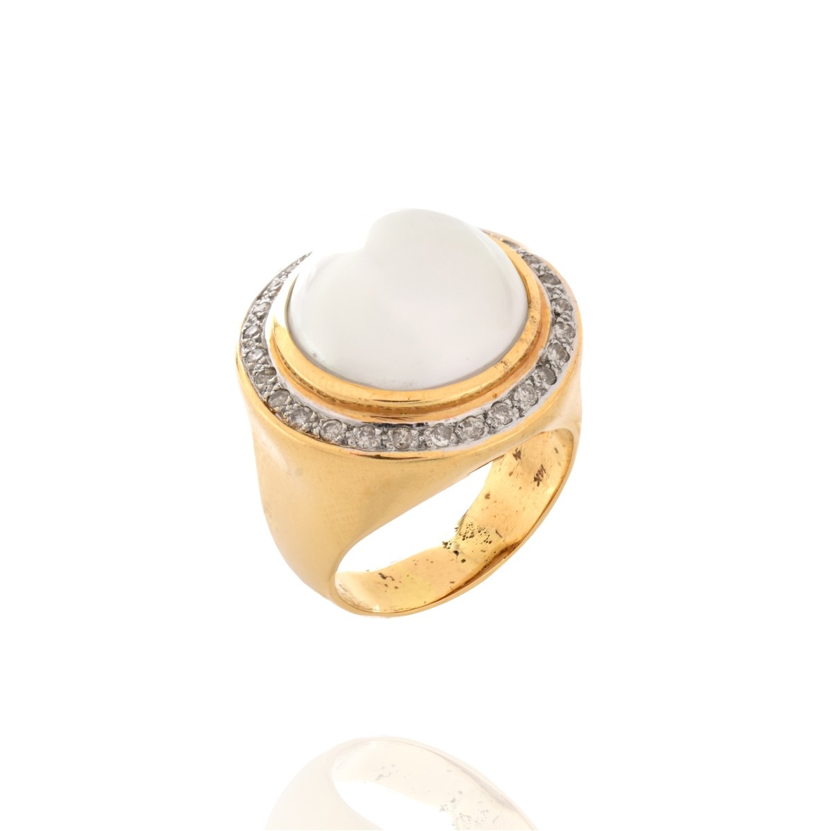 Pearl, Diamond and 14K Ring