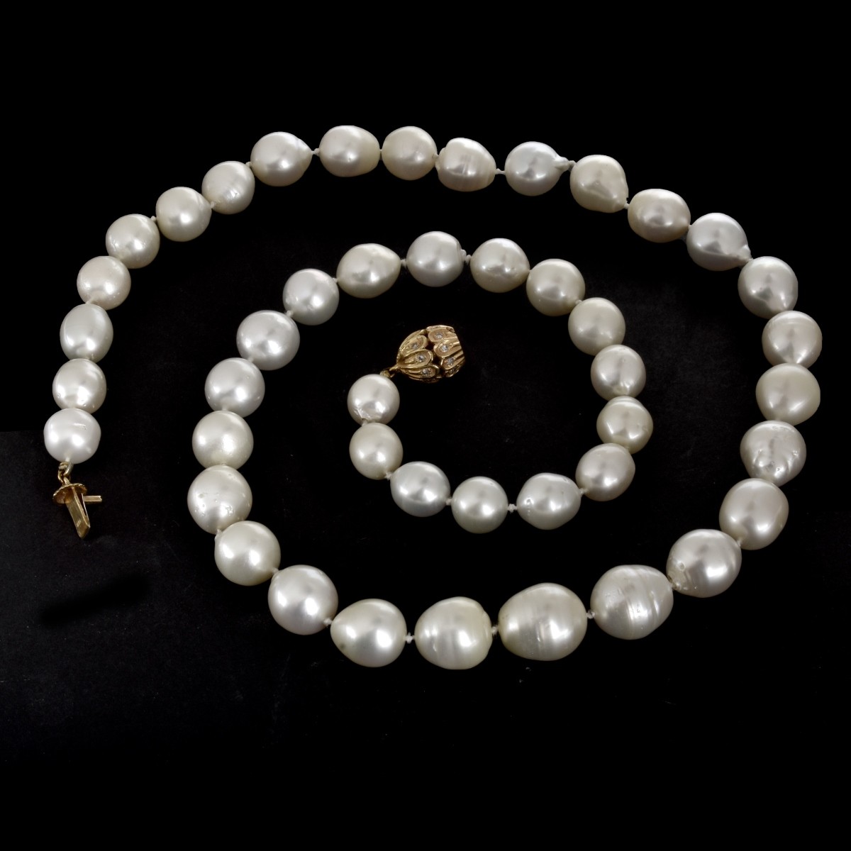 Pearl, Diamond and 14K Necklace