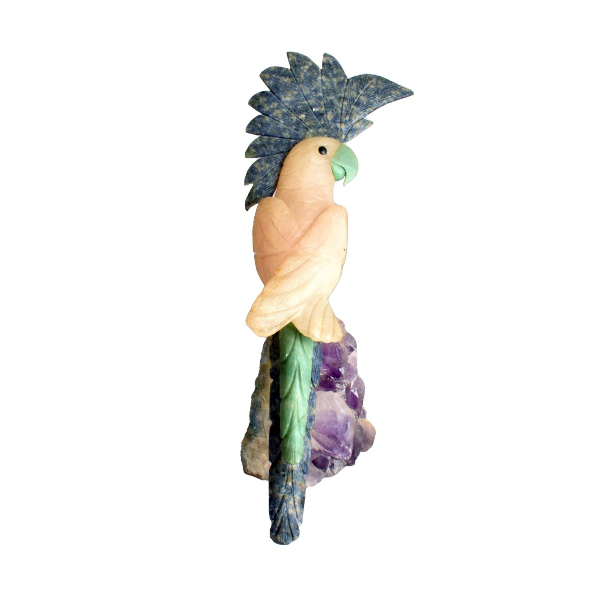 Large Semi Precious Parrot Figurine