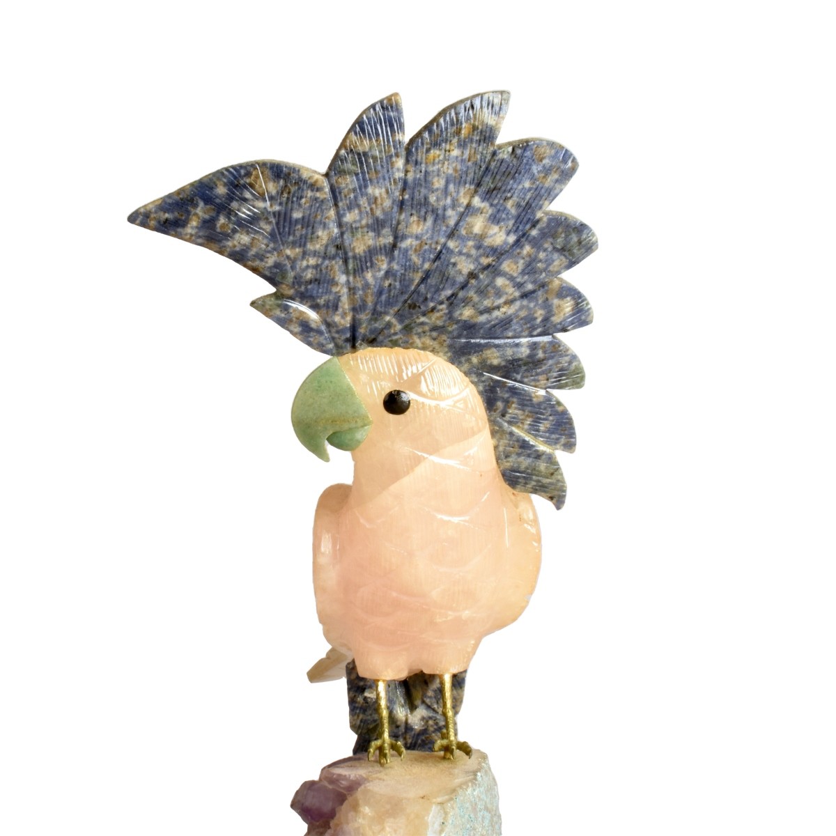 Large Semi Precious Parrot Figurine