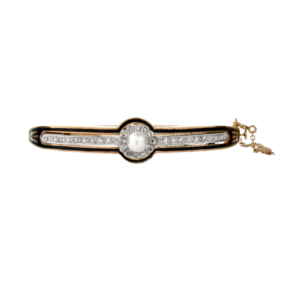 Diamond, Pearl and 14K Bangle