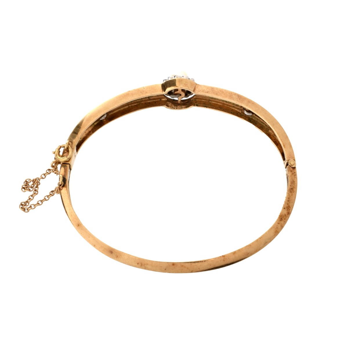 Diamond, Pearl and 14K Bangle
