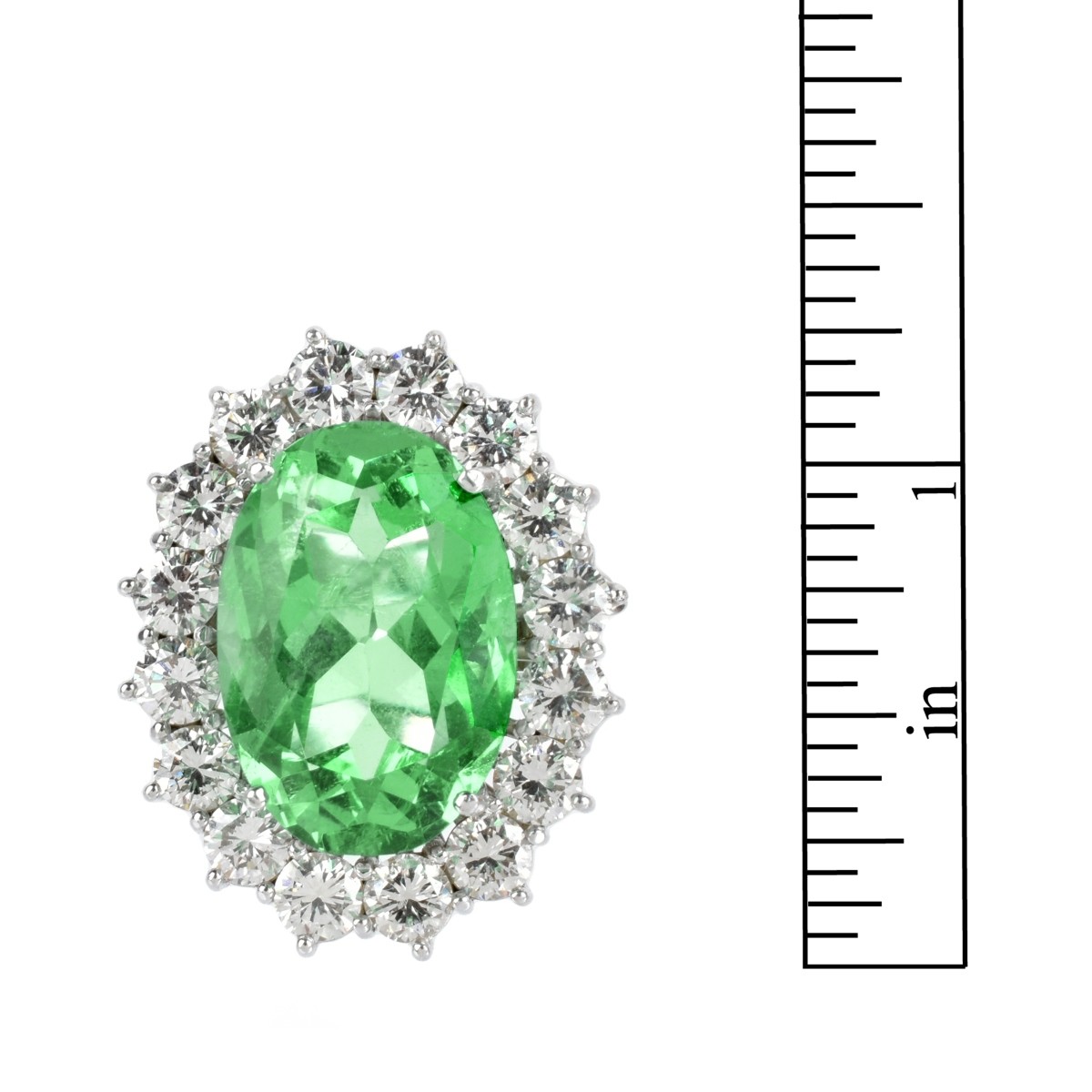 GIA 24.13ct Emerald, Diamond and 18K Ring