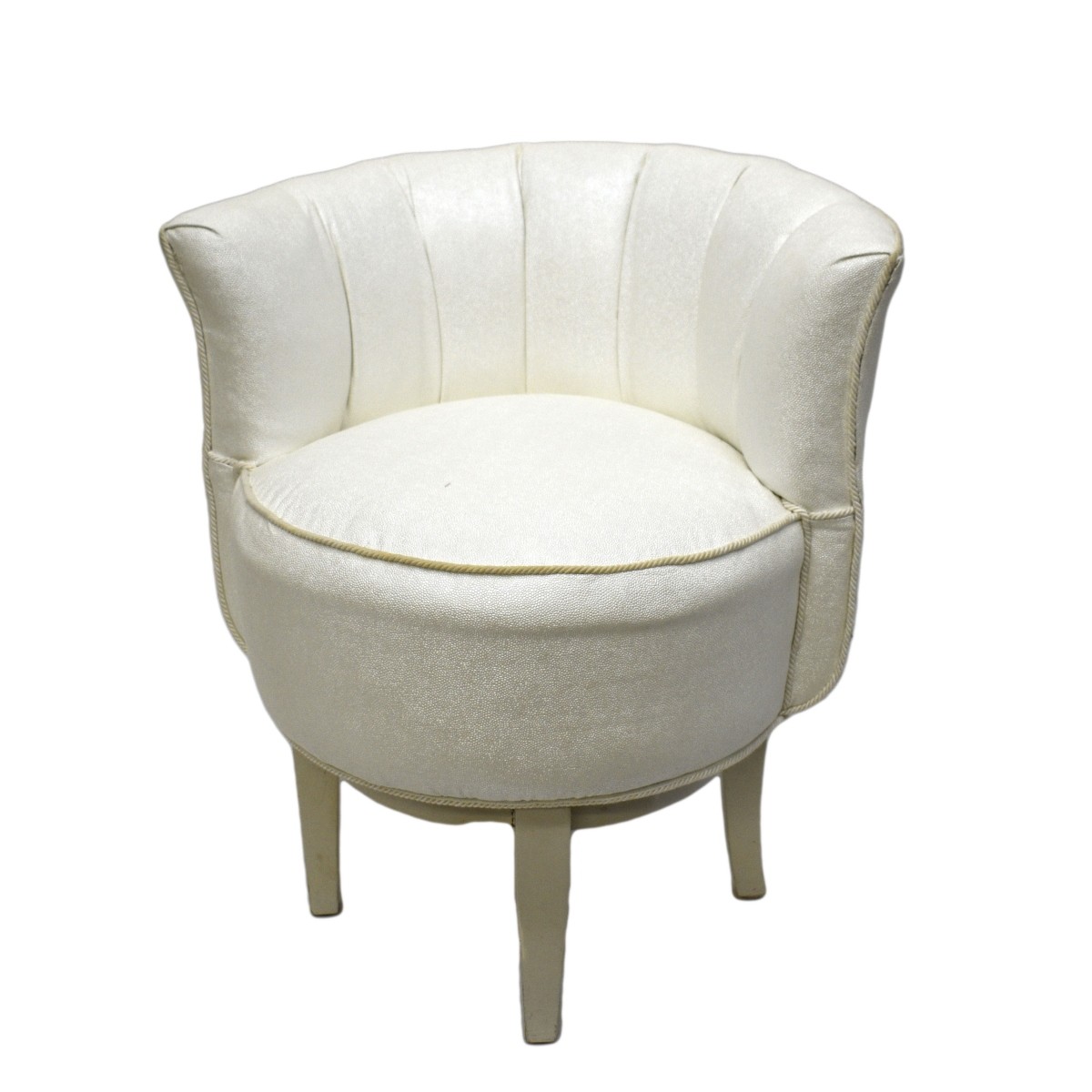 Modern Upholstered Swiveling Slipper Chair.