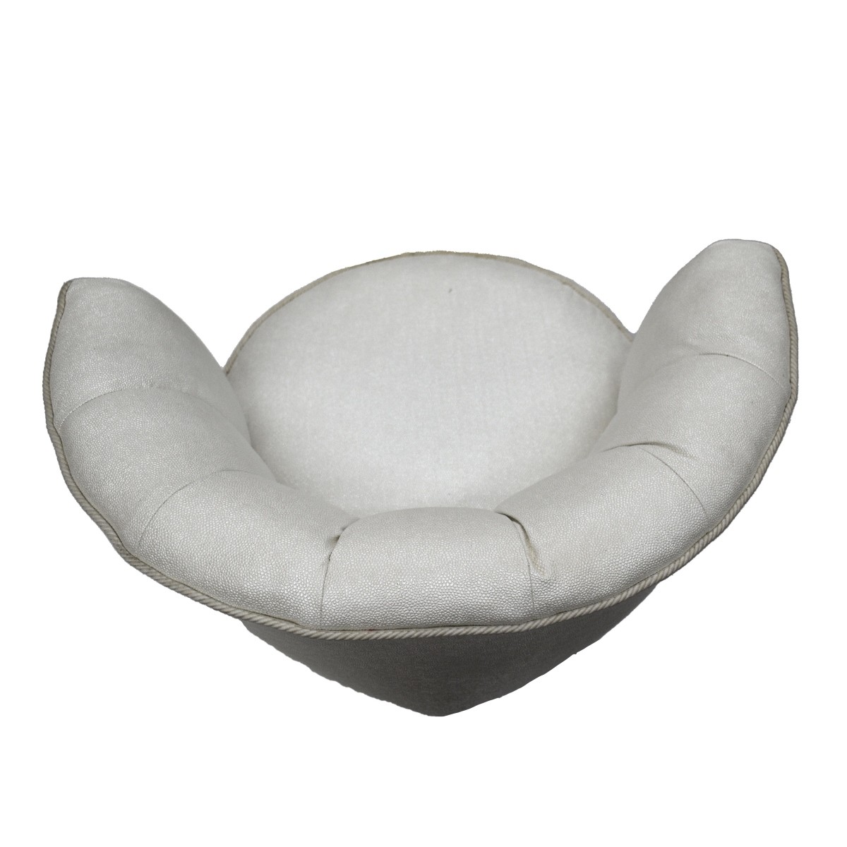 Modern Upholstered Swiveling Slipper Chair.