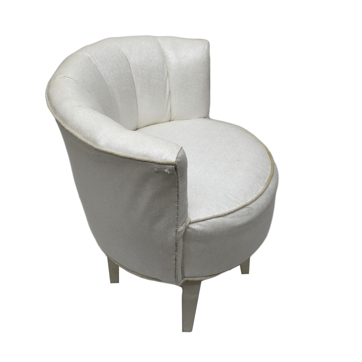 Modern Upholstered Swiveling Slipper Chair.