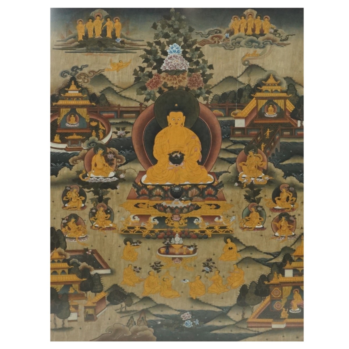 Chinese Thangka Painting on Silk