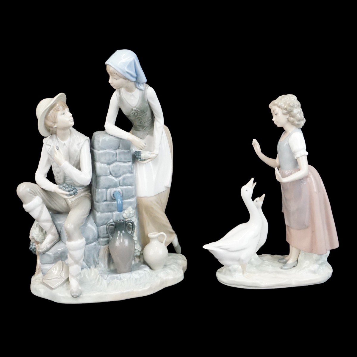 Nau by Lladro Two Porcelain Figurines