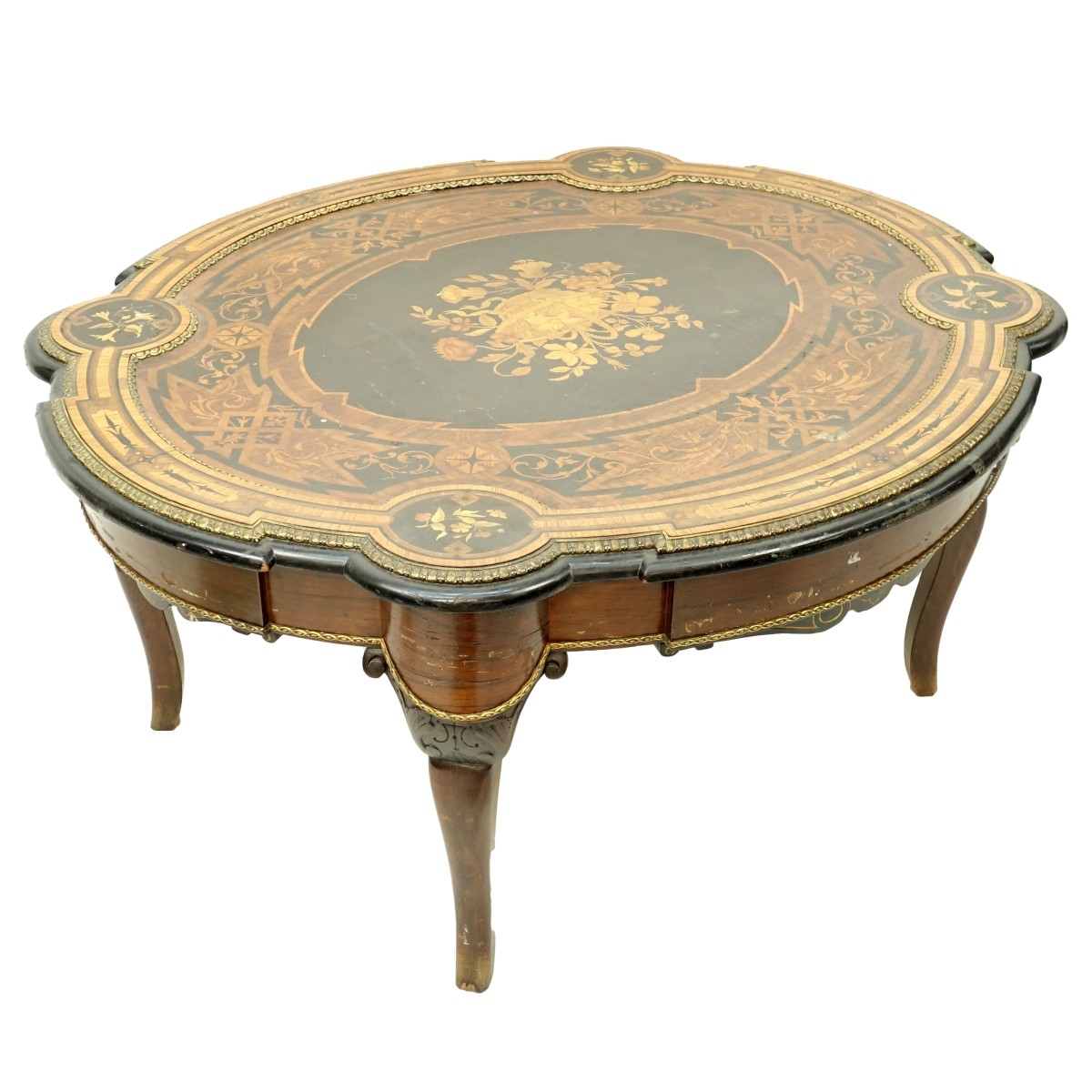 19th C Marquetry Coffee Table