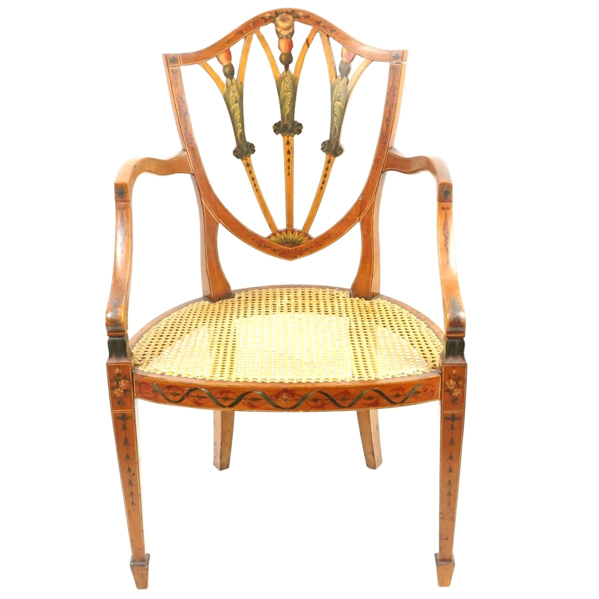 19C Adams Hand Painted Arm Chair