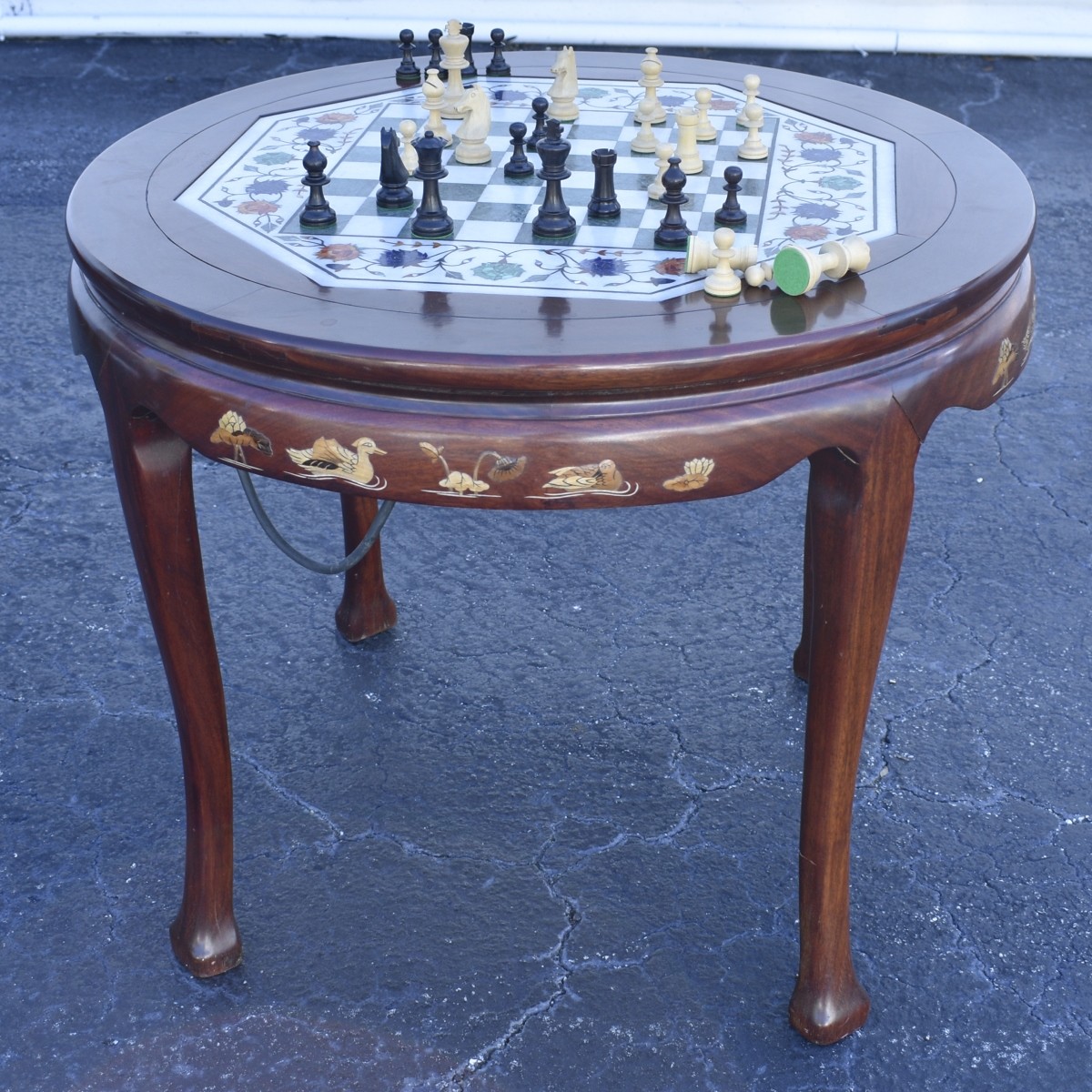 Mid Century Pietra Dura Game Table