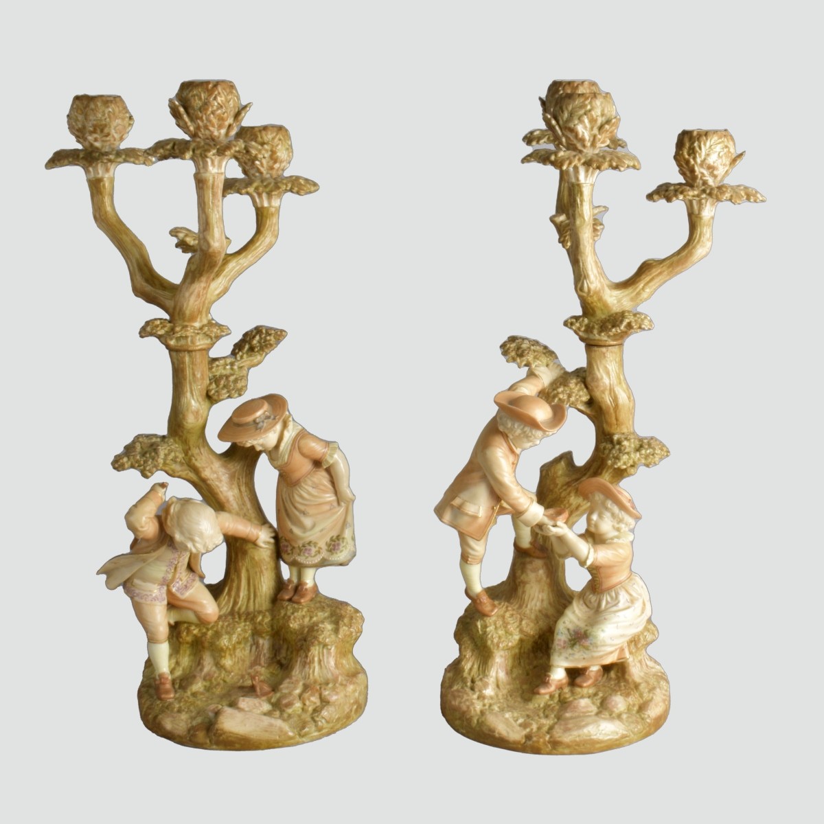 Pair of Royal Worcester Candelabra