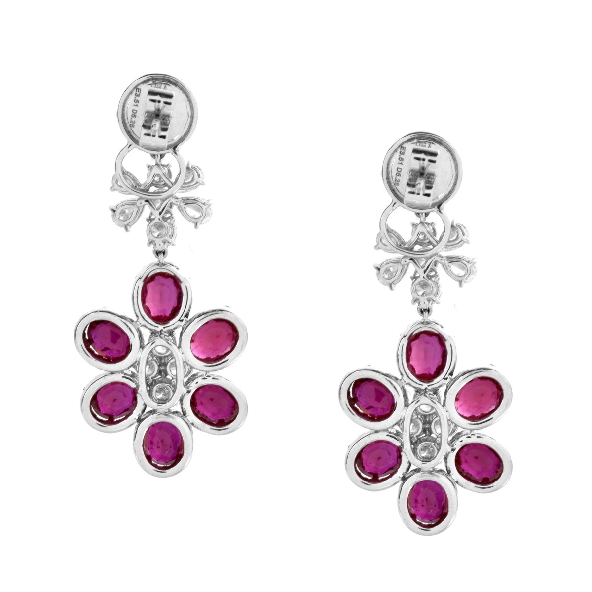 Ruby, Diamond and 18K Earrings