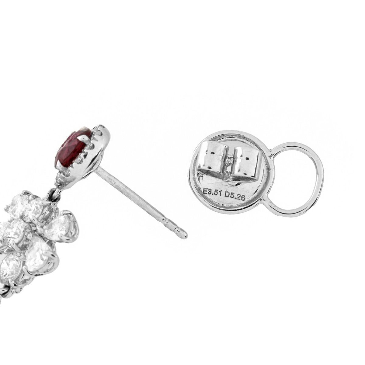 Ruby, Diamond and 18K Earrings