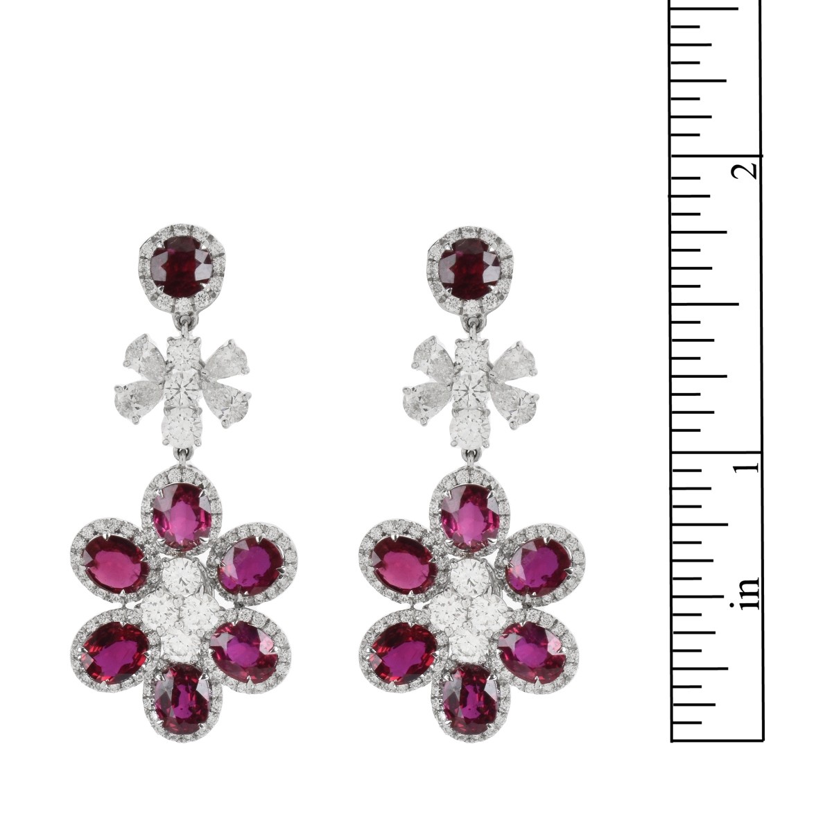 Ruby, Diamond and 18K Earrings