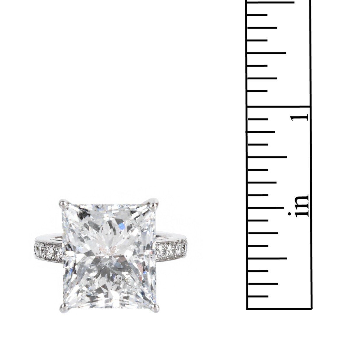 GIA 14.59ct Diamond and Platinum Ring