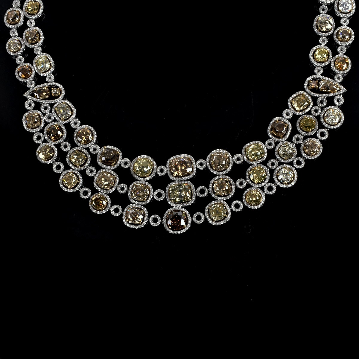 Fancy Diamond, Platinum and 18K Necklace