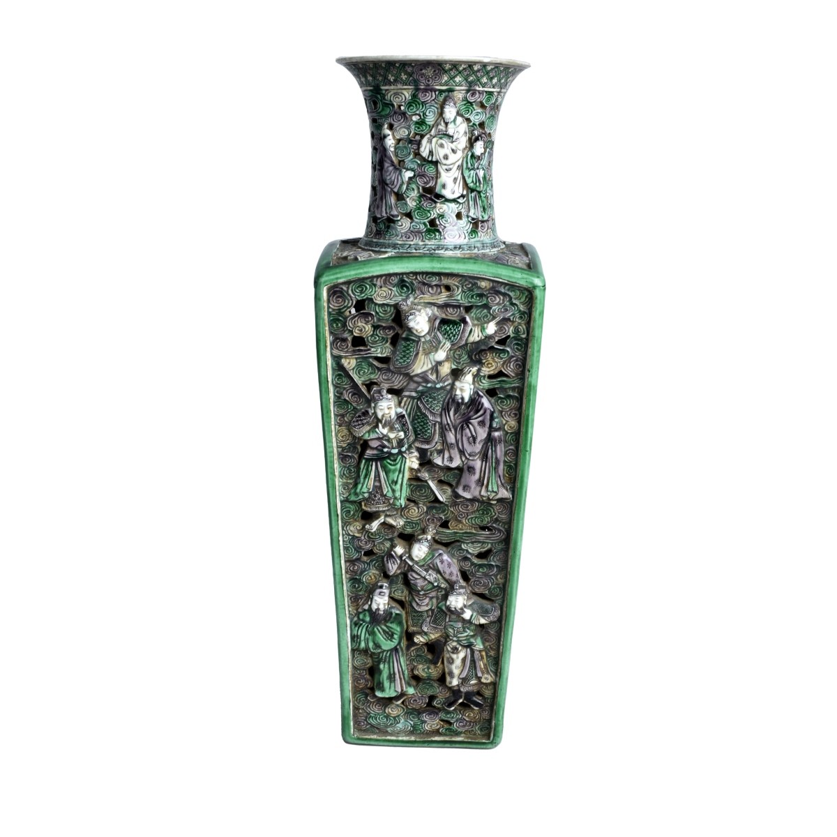 Antique Chinese Famille Vert Vase