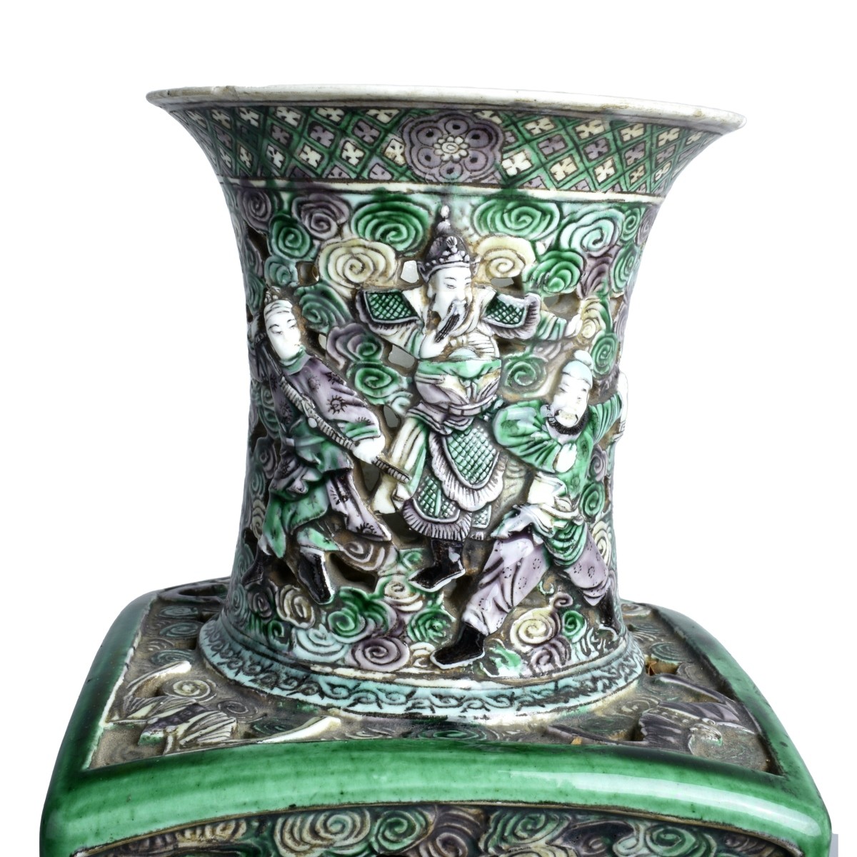 Antique Chinese Famille Vert Vase