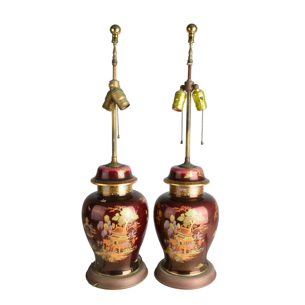 Pair of Chinese Ginger Jar Lamps