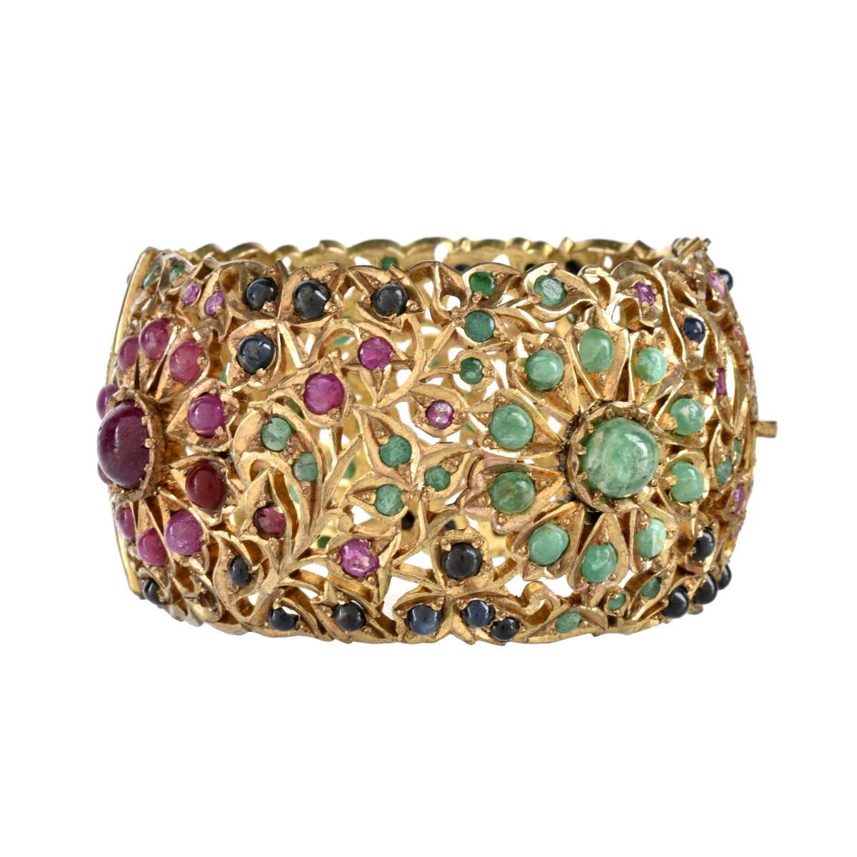 Gemstone and Vermeil Cuff Bangle