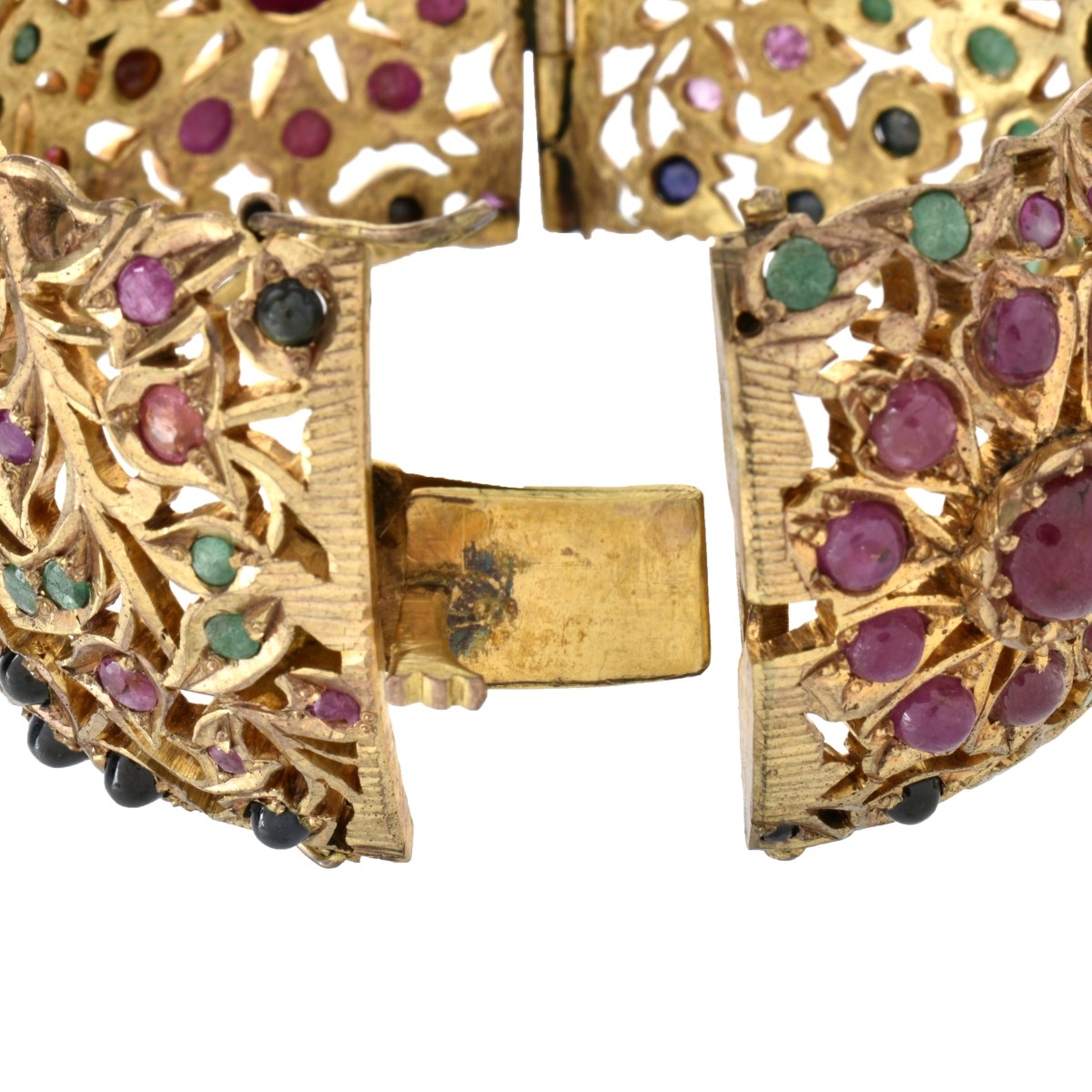 Gemstone and Vermeil Cuff Bangle