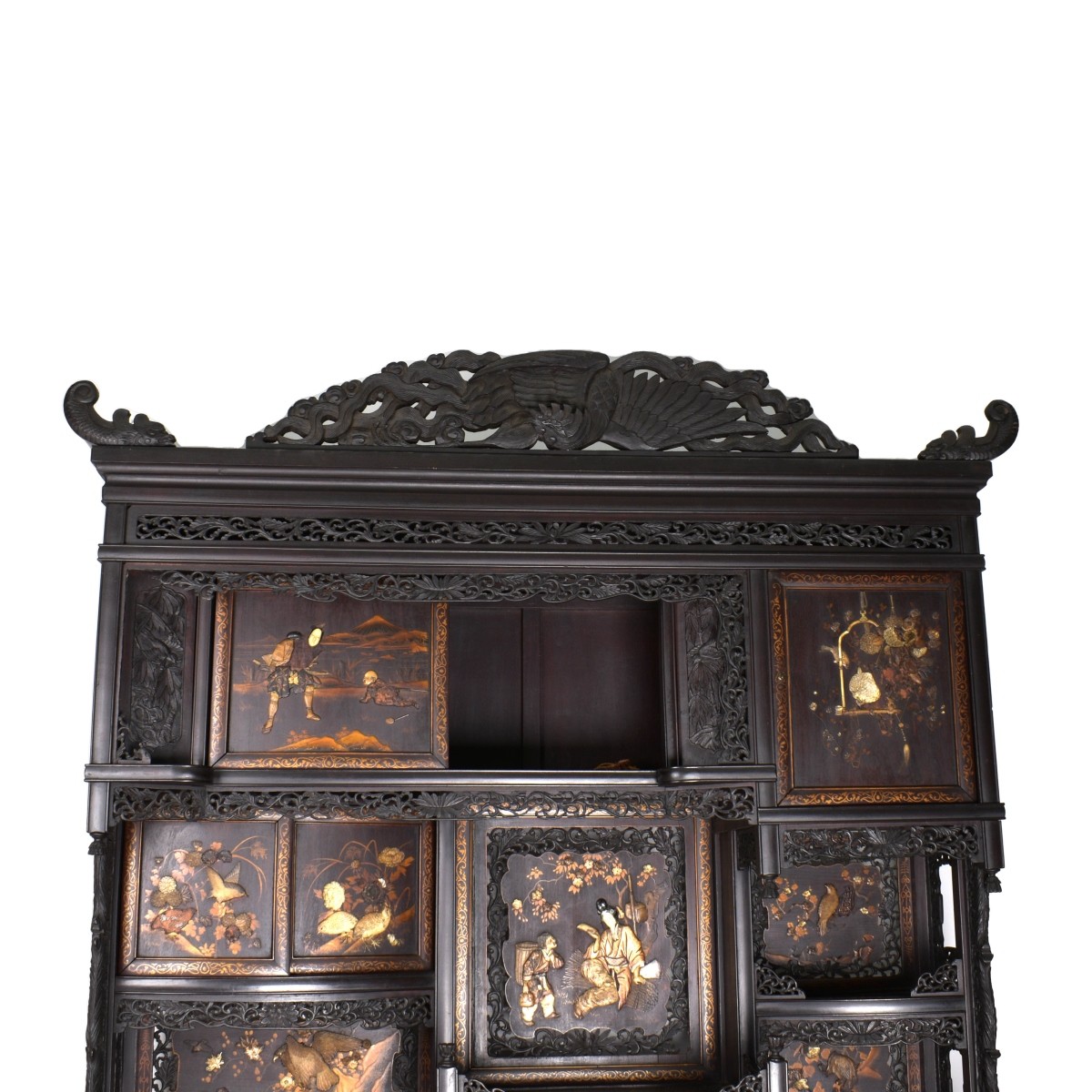 19th C. Japanese Shibayama Inlaid Cabinet