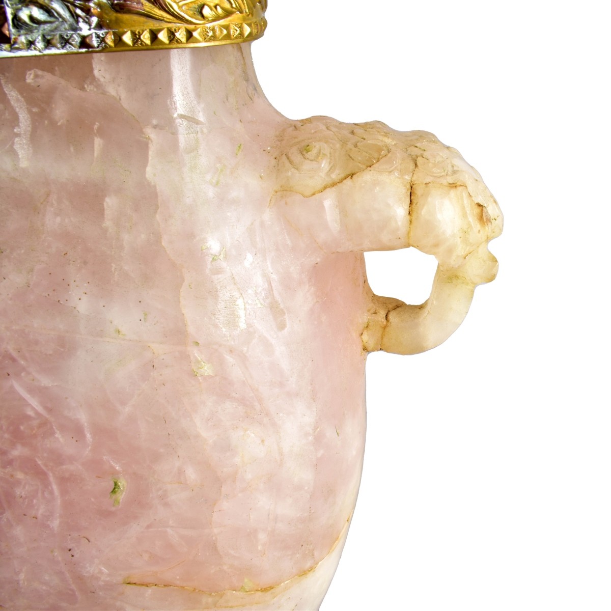 Antique Chinese Rose Quartz Covered Vase