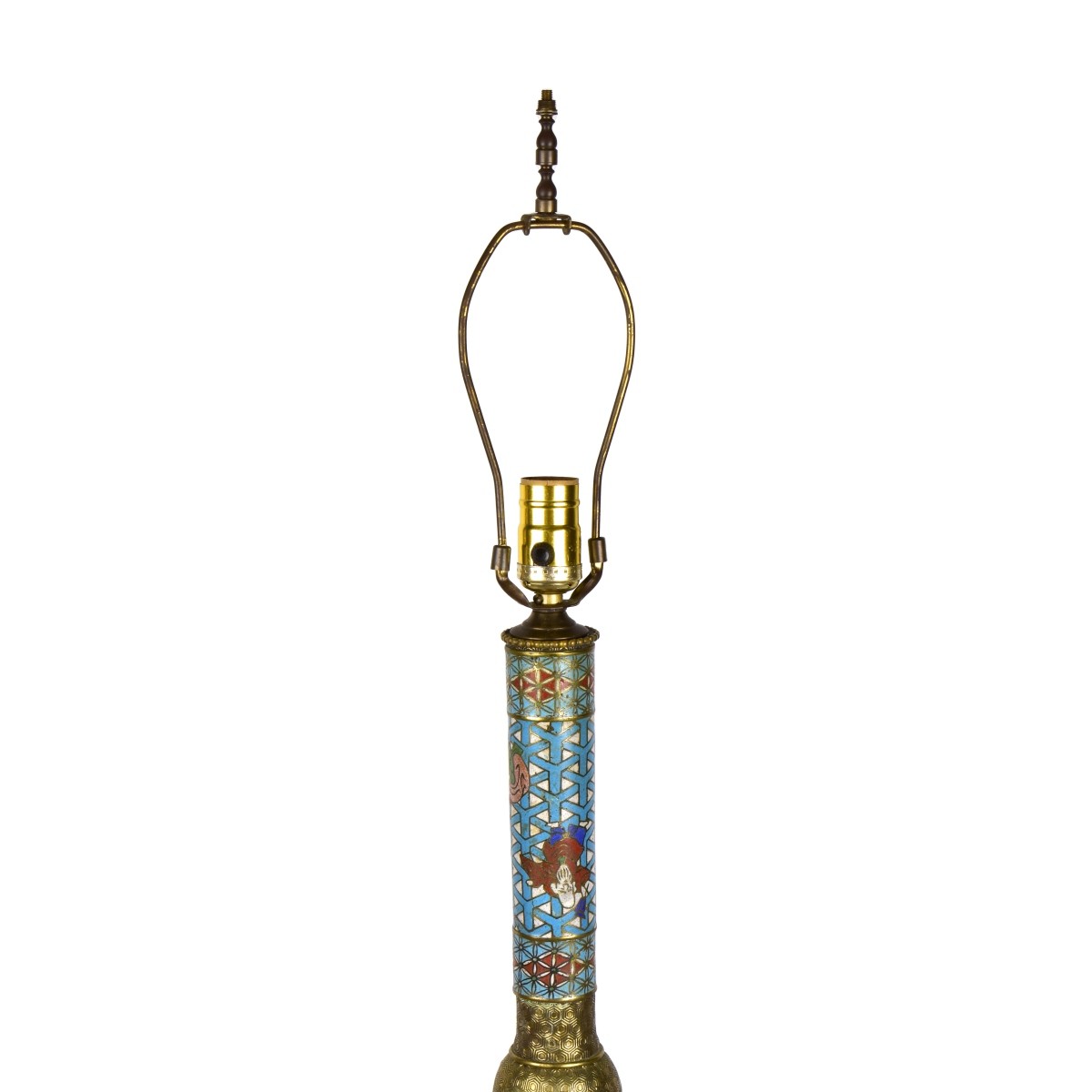 Antique Chinese Cloisonne Enamel Floor Lamp