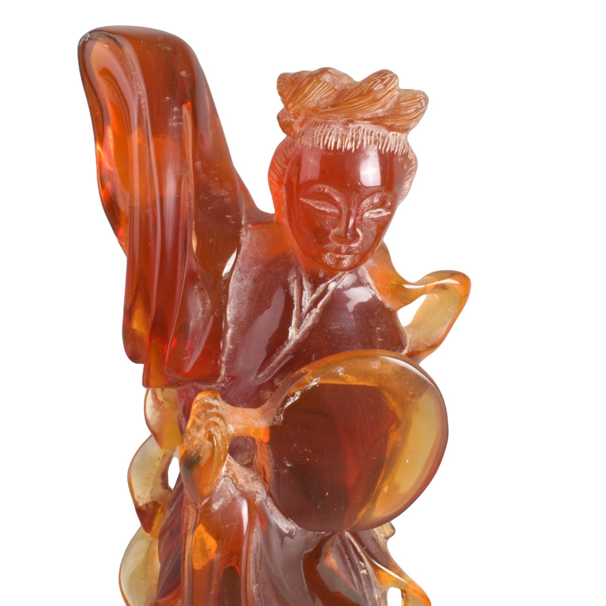 Pair of Chinese Amber Figurines