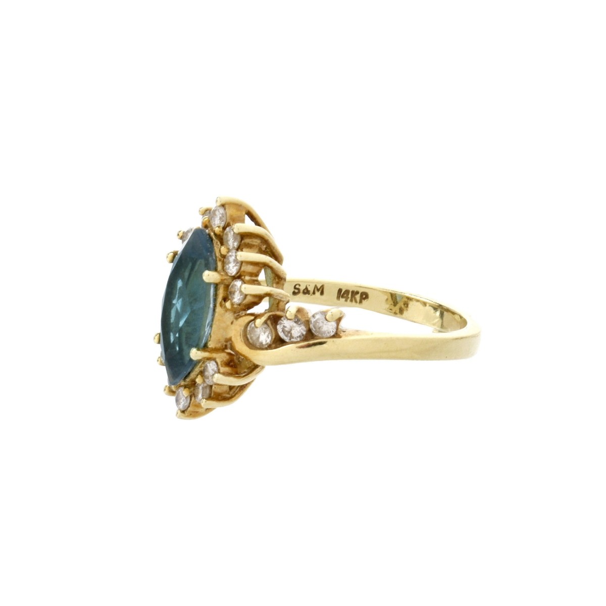 Topaz, Diamond and 14K Ring