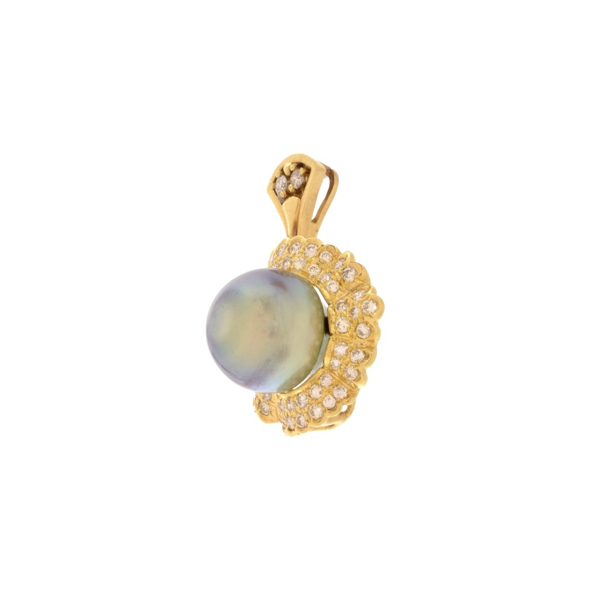 Pearl, Diamond and 14K Pendant