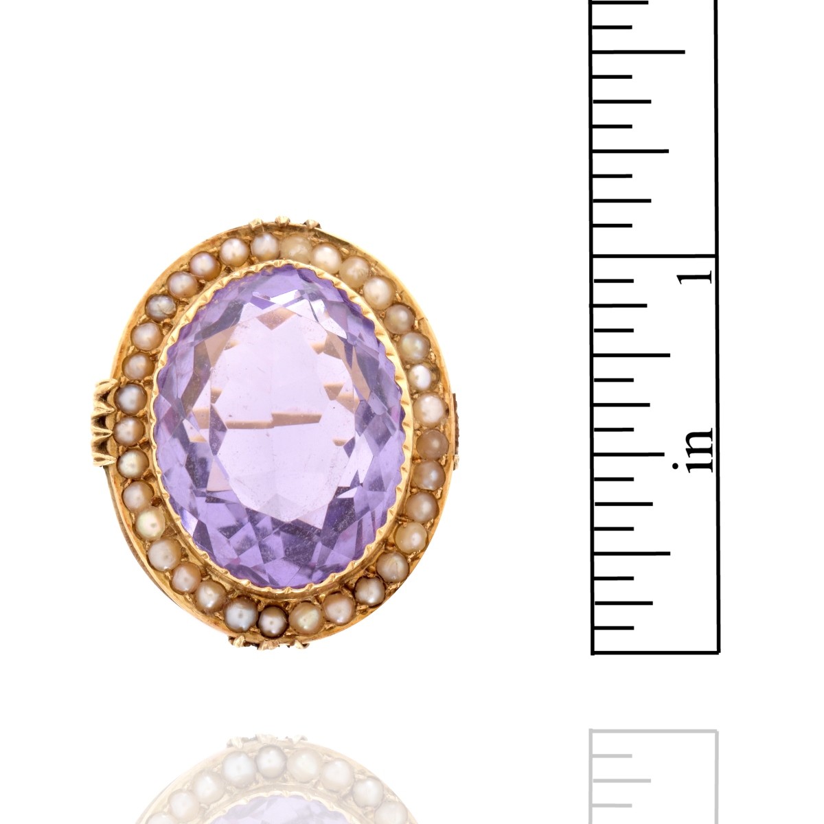 Amethyst, Pearl and 14K Ring