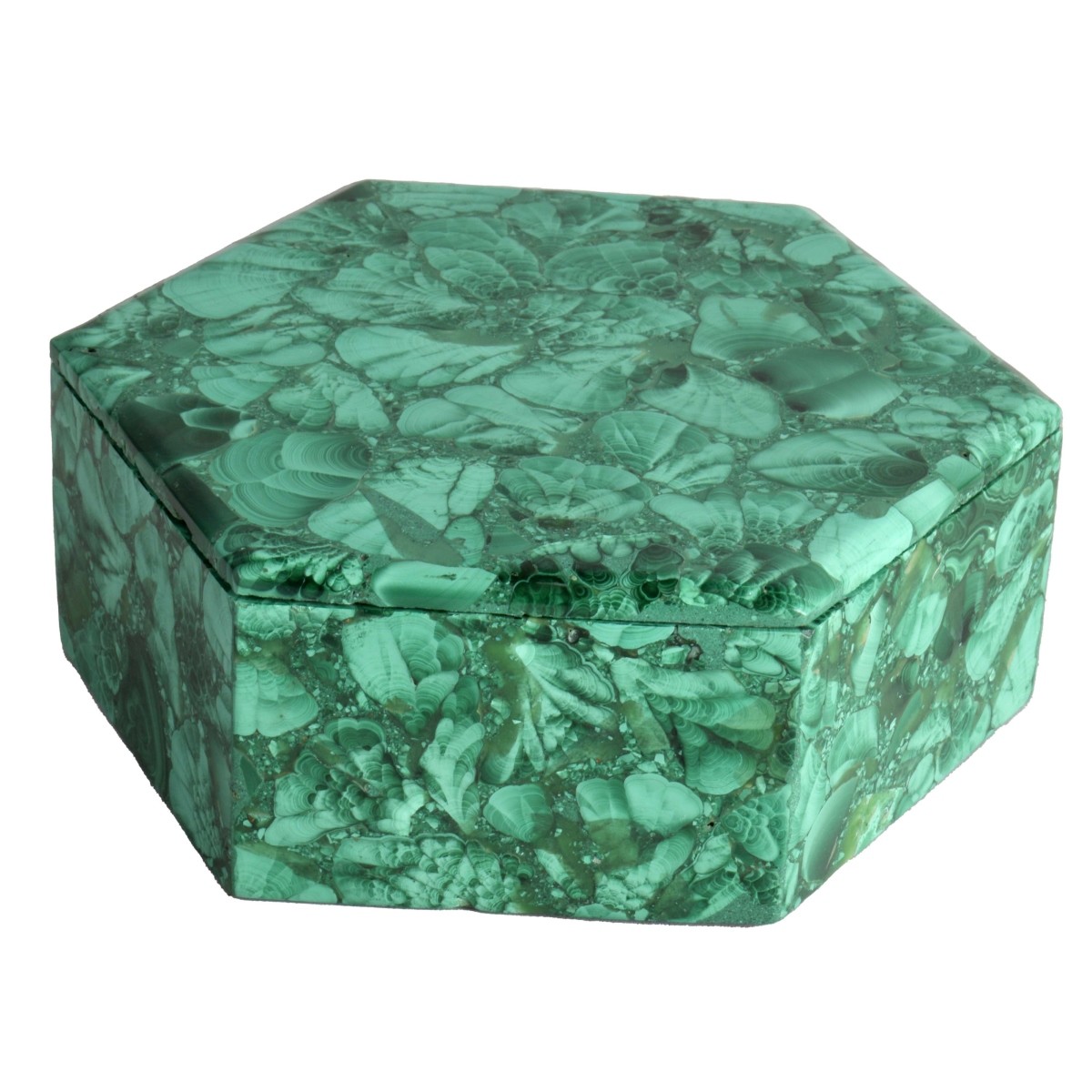 Vintage Malachite Covered Box.