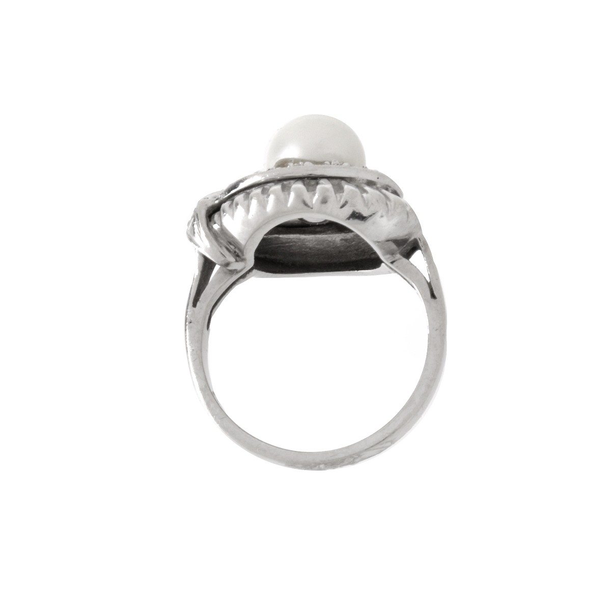 Pearl, Diamond and 14K Ring