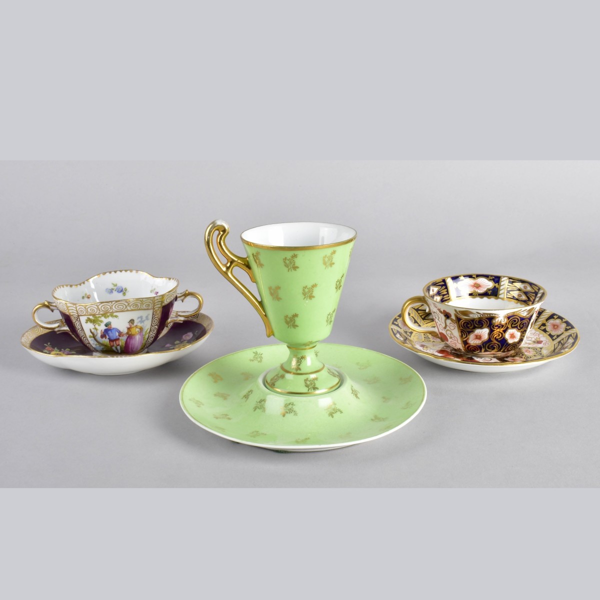 Vintage Porcelain Cups and Saucers Set