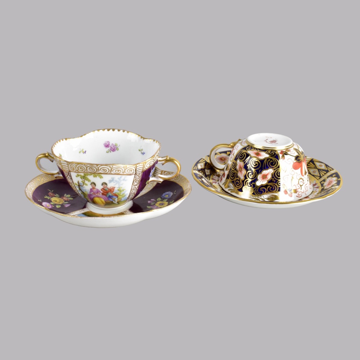 Vintage Porcelain Cups and Saucers Set