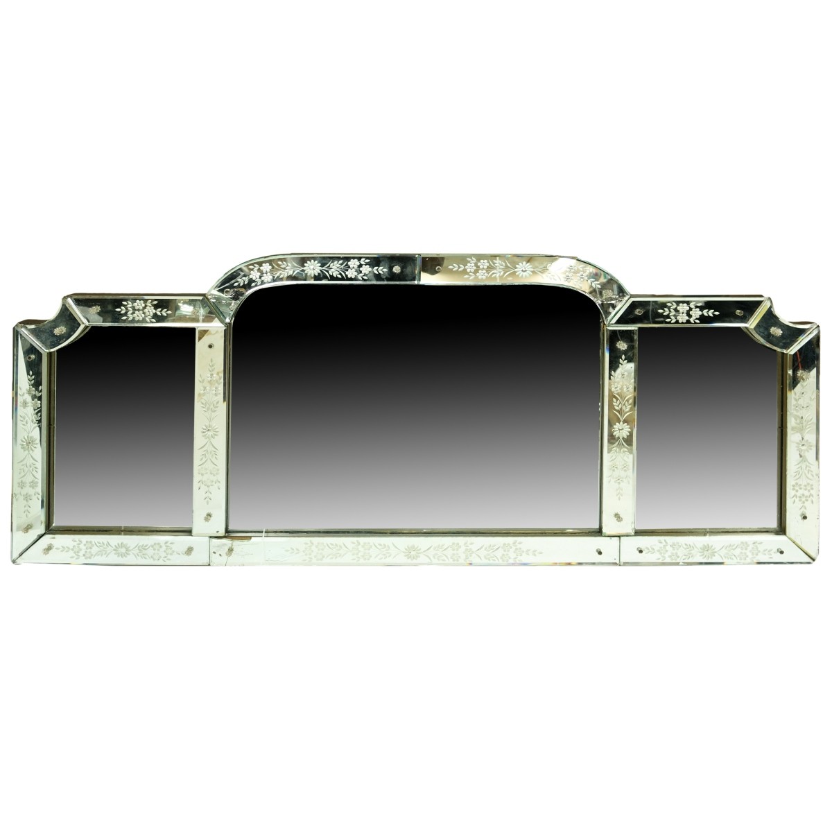 Venetian Three Panel Etched Mirror