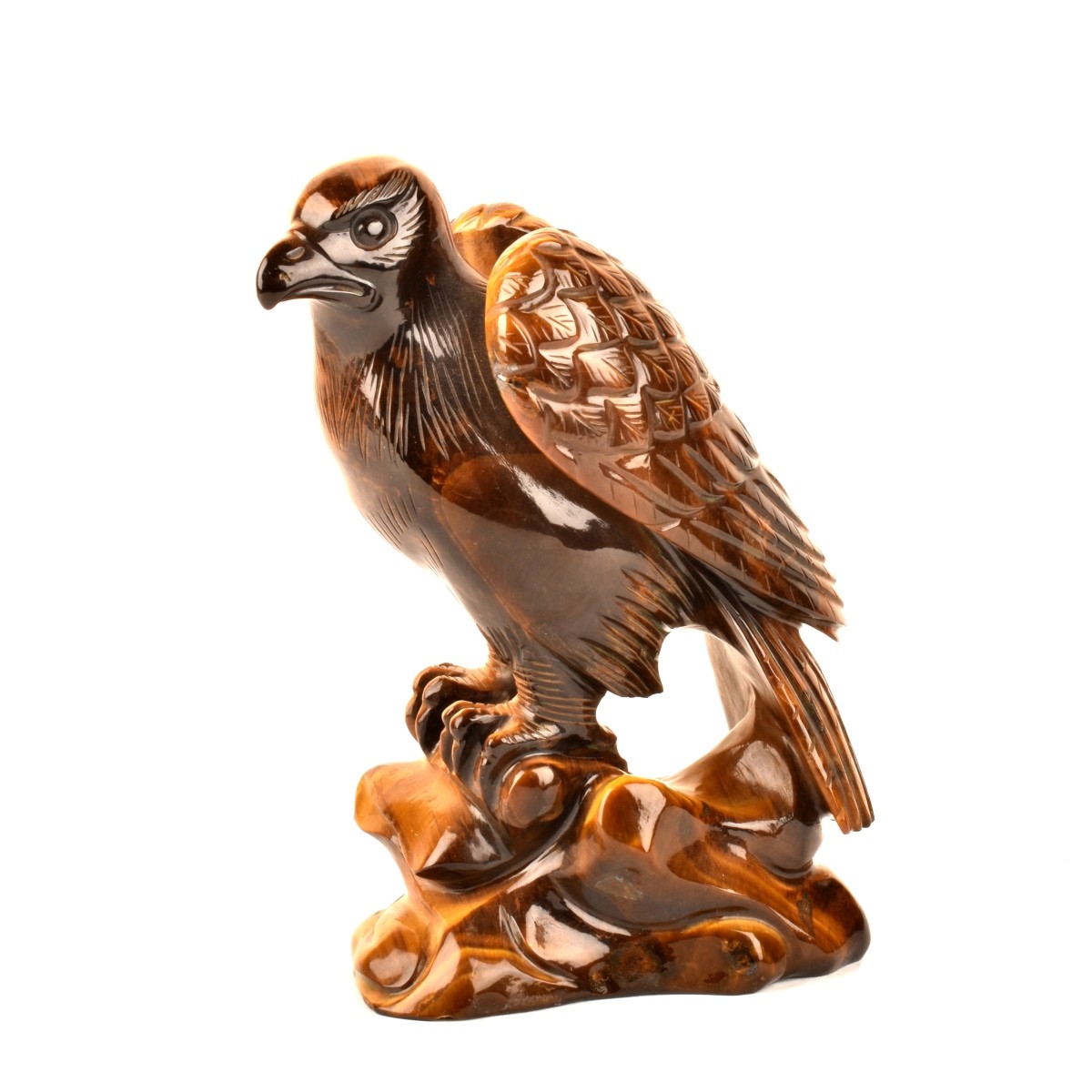 Chinese Bald Eagle Tiger Eye Figurine