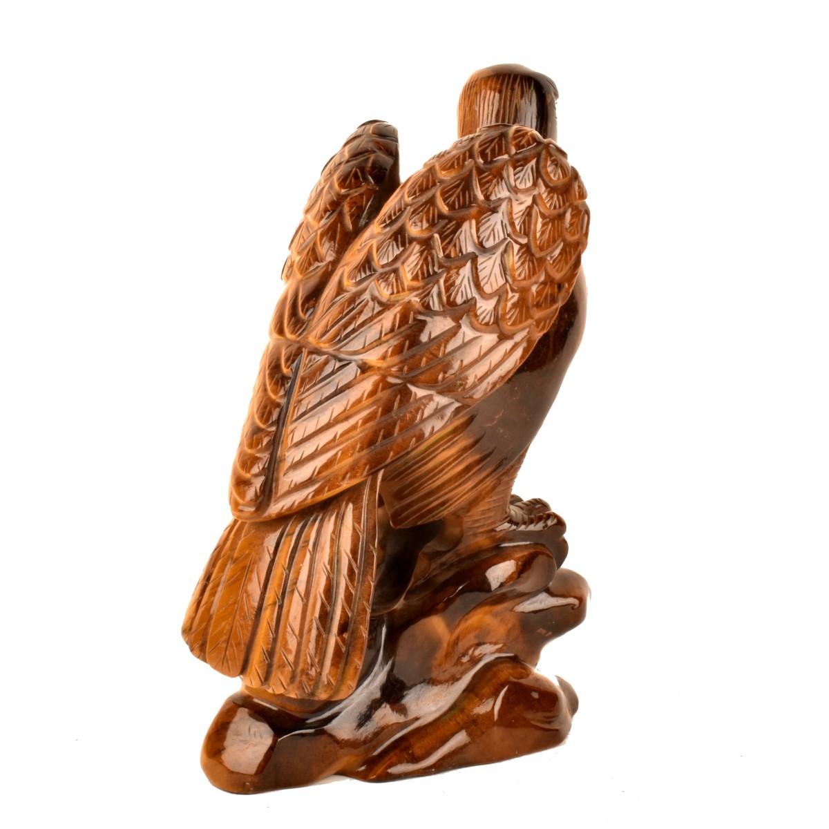 Chinese Bald Eagle Tiger Eye Figurine