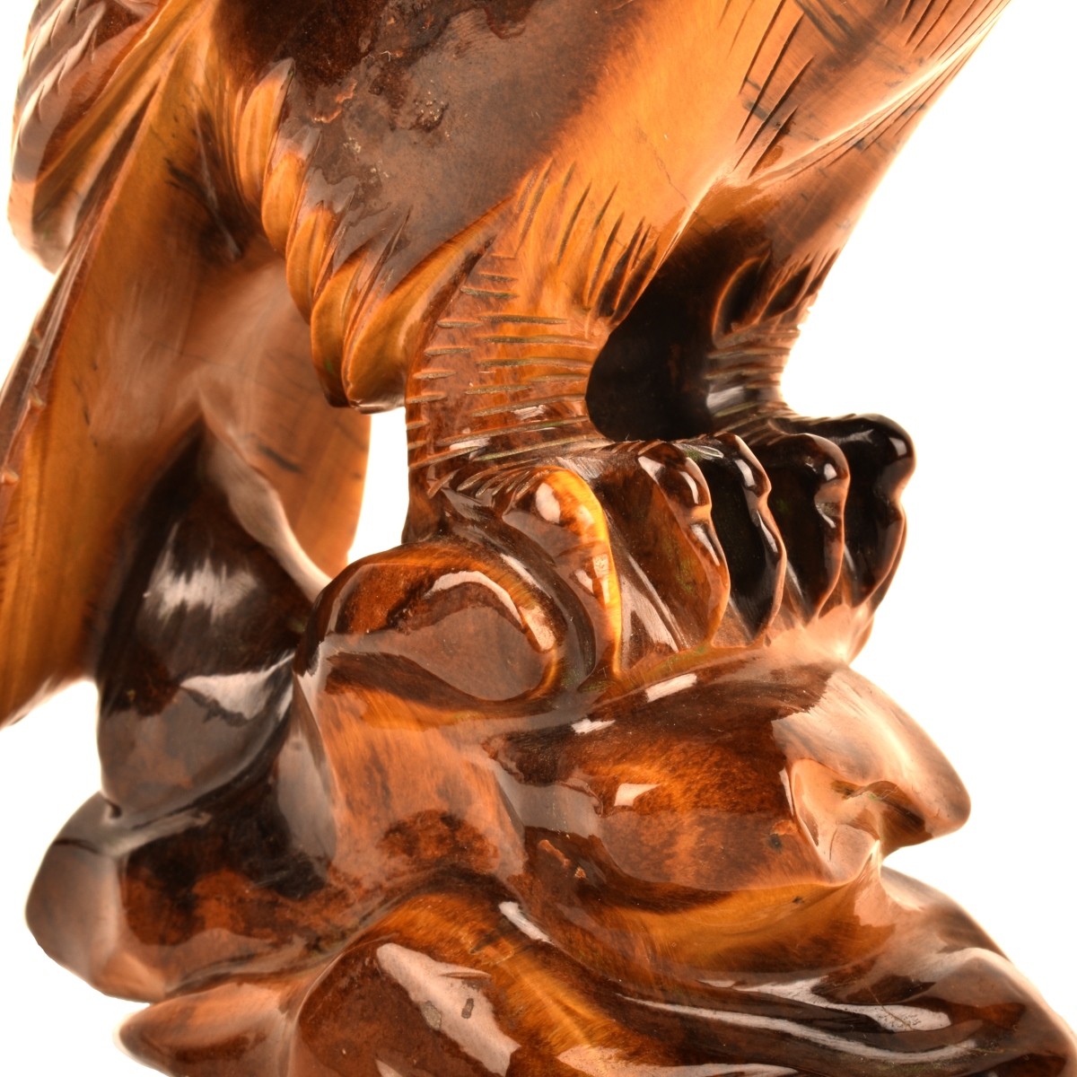 Chinese Bald Eagle Tiger Eye Figurine