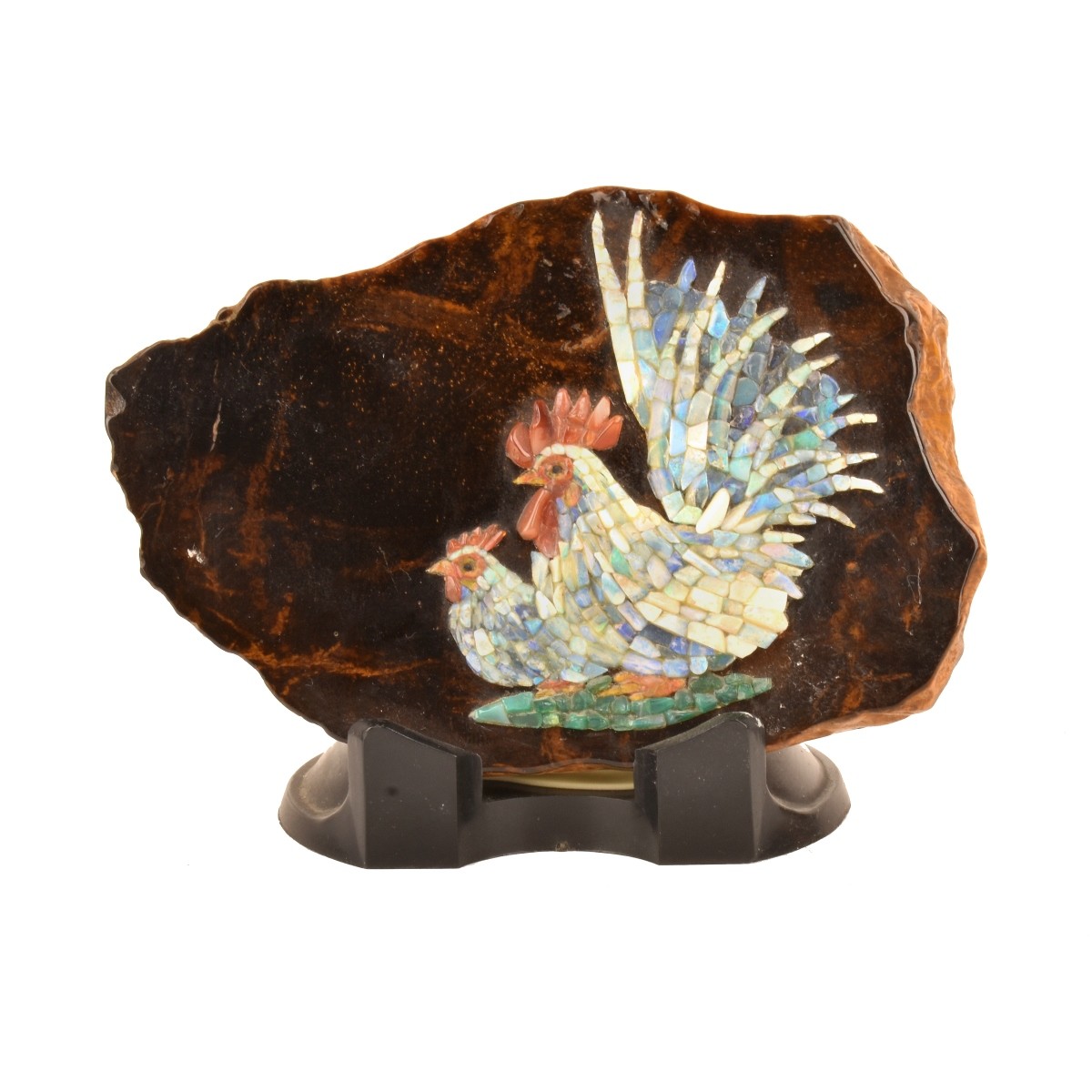 Chinese Tiger Eye Carving Roosters