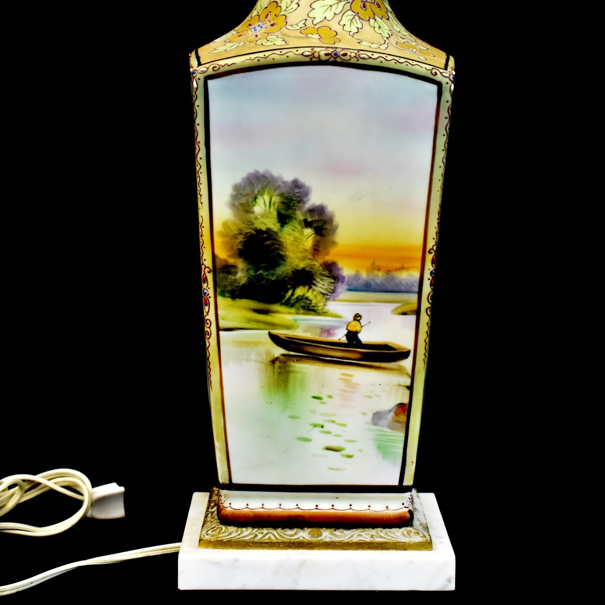 Lg. Nippon Porcelain Vase Lamp