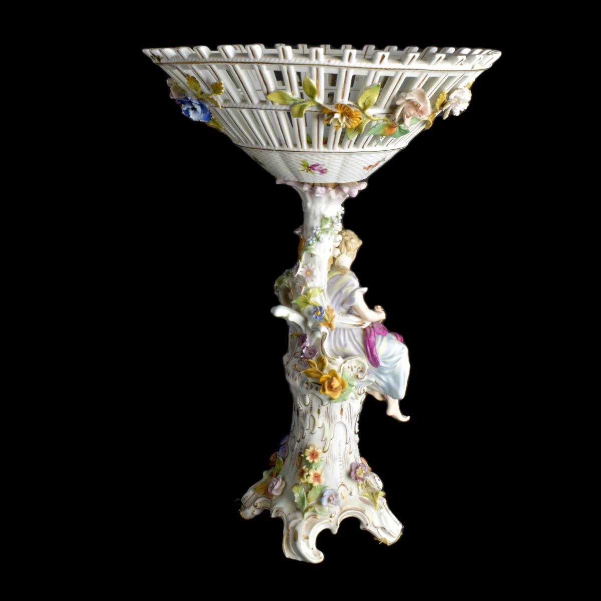 19th C. Dresden Porcelain Centerpiece Compote