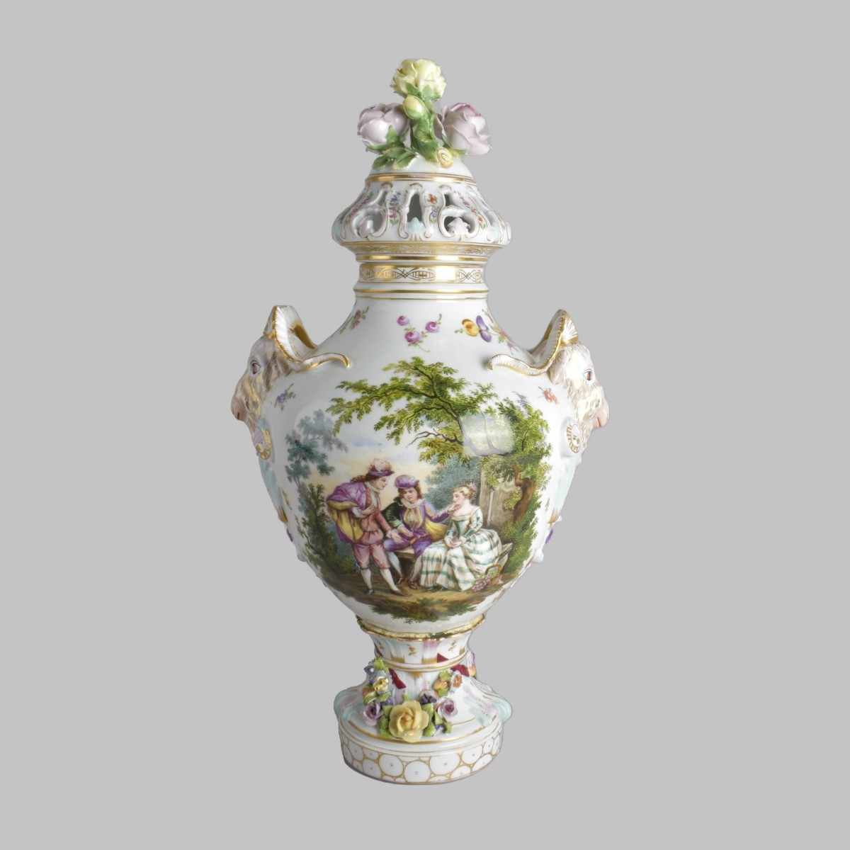 19th C. Dresden Porcelain Urn