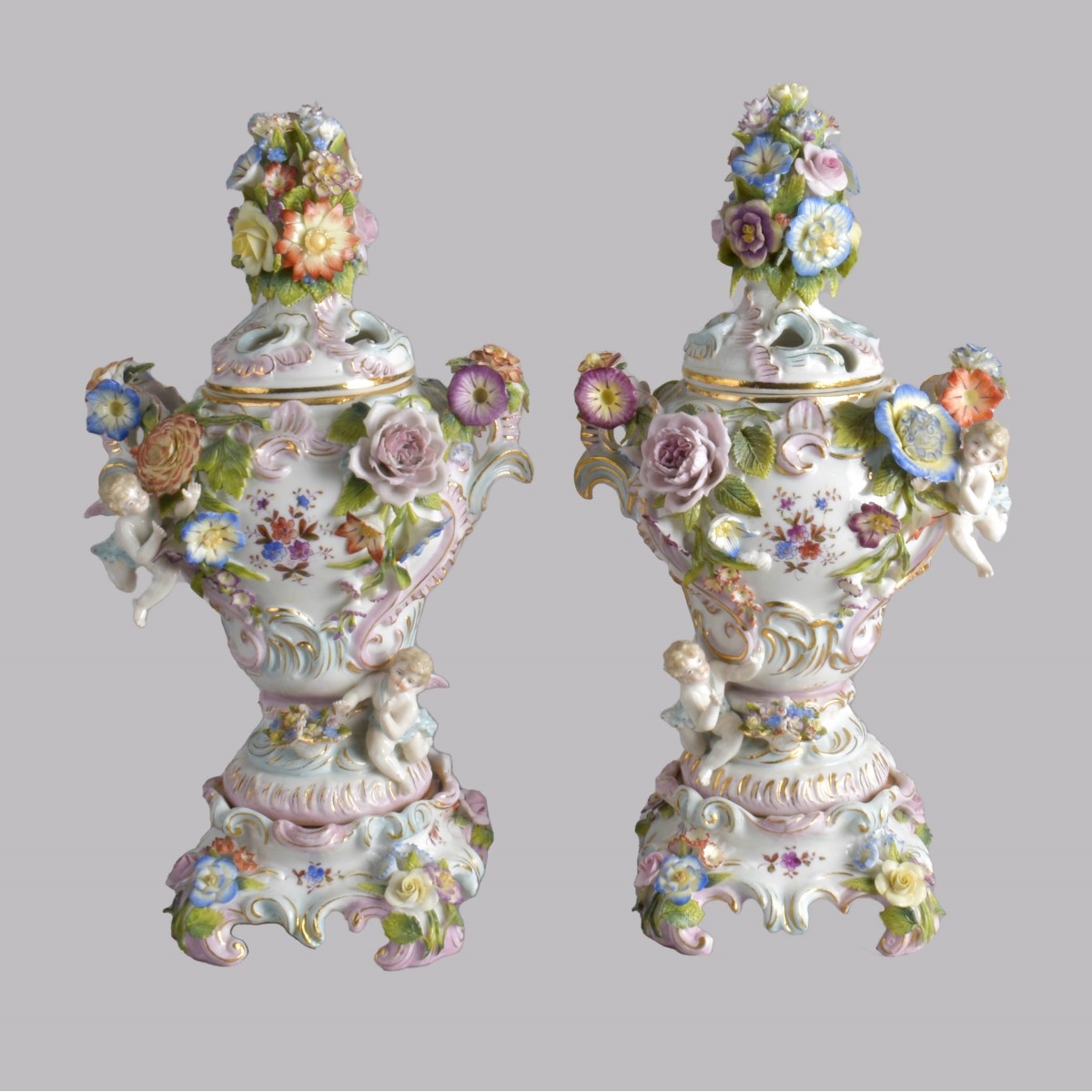 Pair of Chelsea Covered Urns