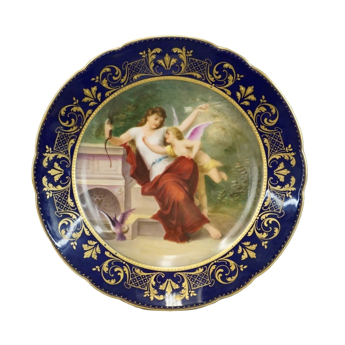 19C Royal Vienna Porcelain Plate "Amor"