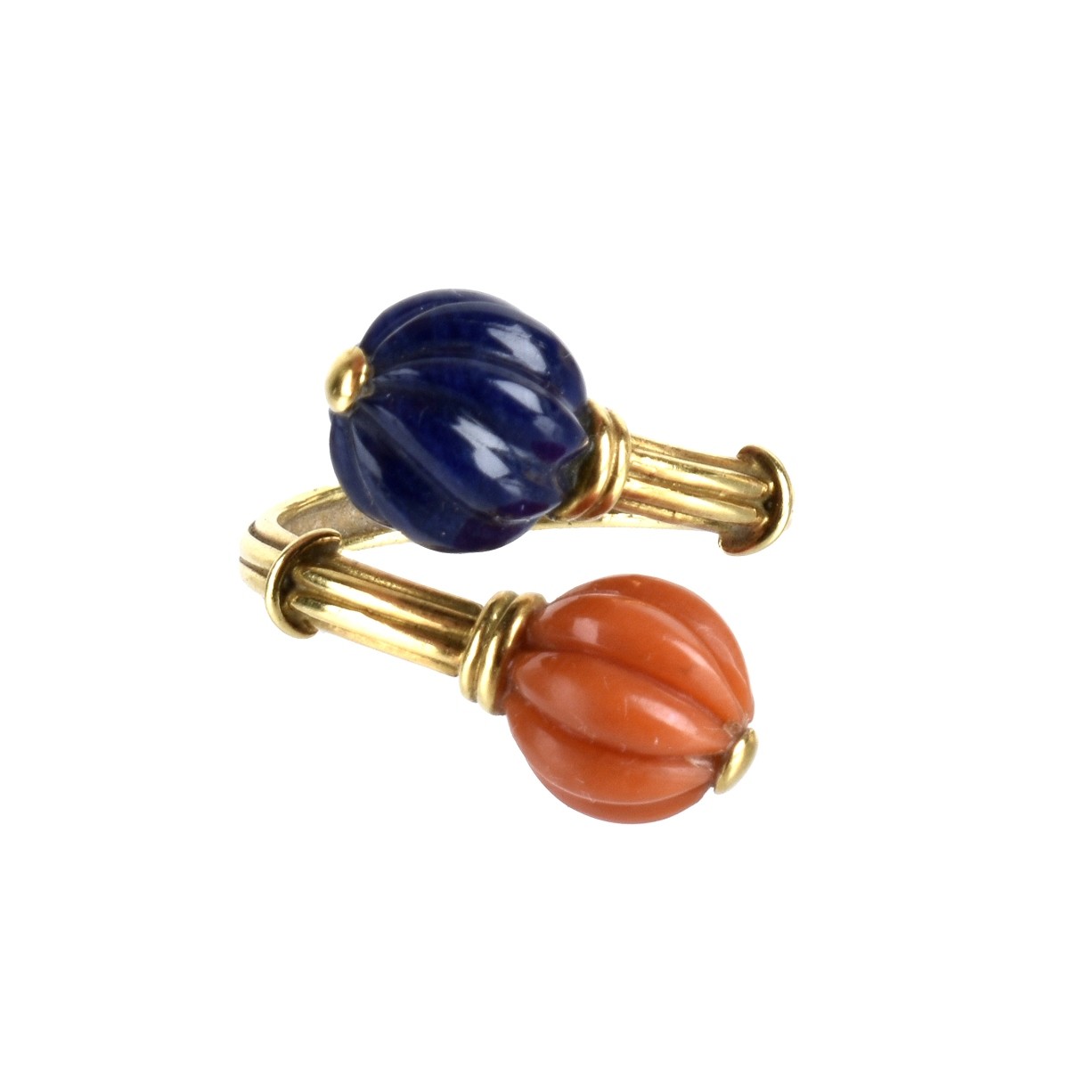 Spitzer & Furman Coral, Lapis and 18K Ring